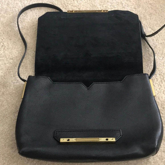 J Crew Black Leather Messenger Bag - Picture 2 of 5